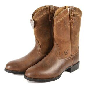 Ariat Mens Distressed Brown Leather Heritage Roper Western Cowboy Boots 8D